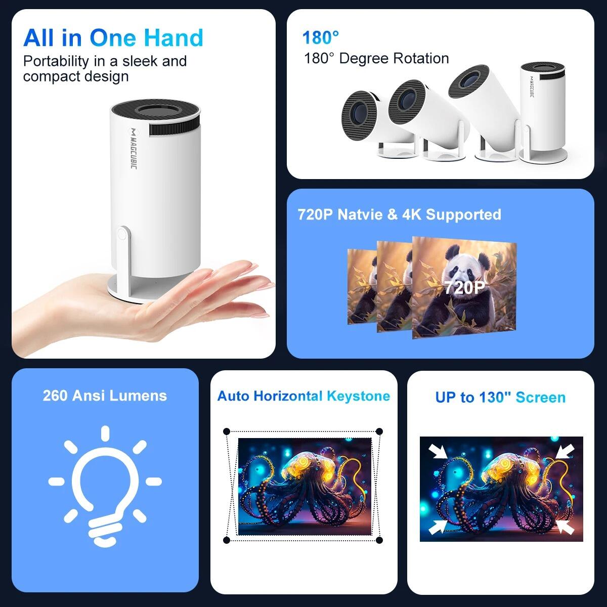 Proyector Portátil 4K: ¡Tu Cine en Cualquier Lugar!
