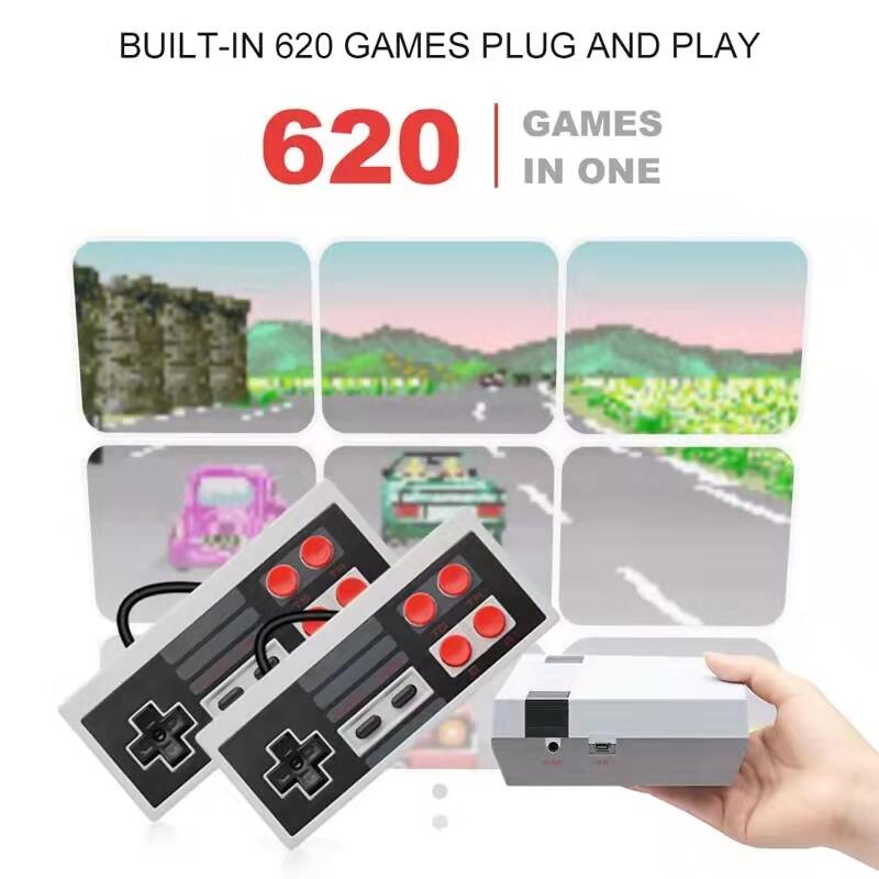 Consola Retro 8 Bits con 620 Juegos Clásicos + 2 Mandos – Diversión al Instante en Pantalla Grande