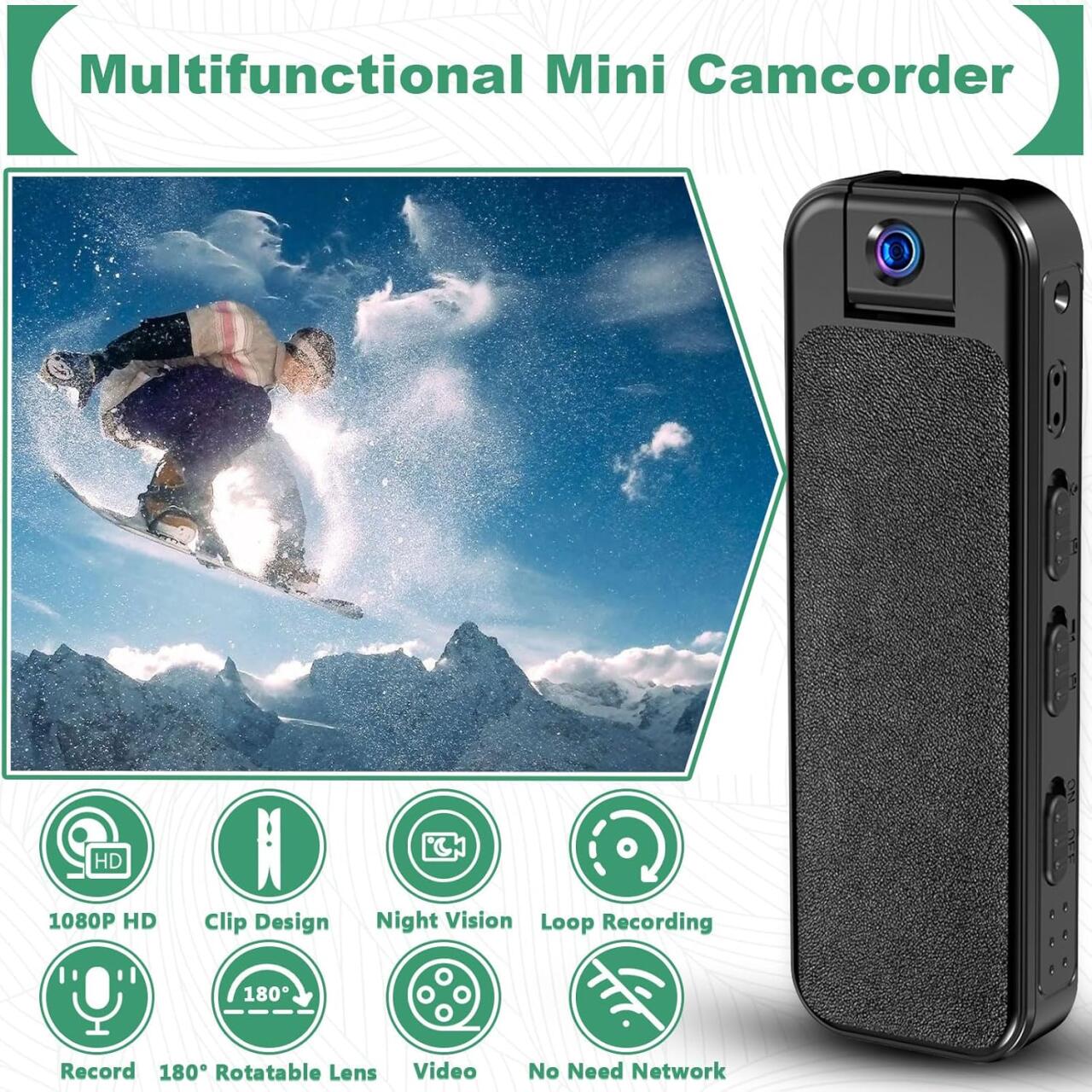 Mini Cámara Corporal HKFUG HD 1080P – Seguridad, discreción y control en la palma de tu mano