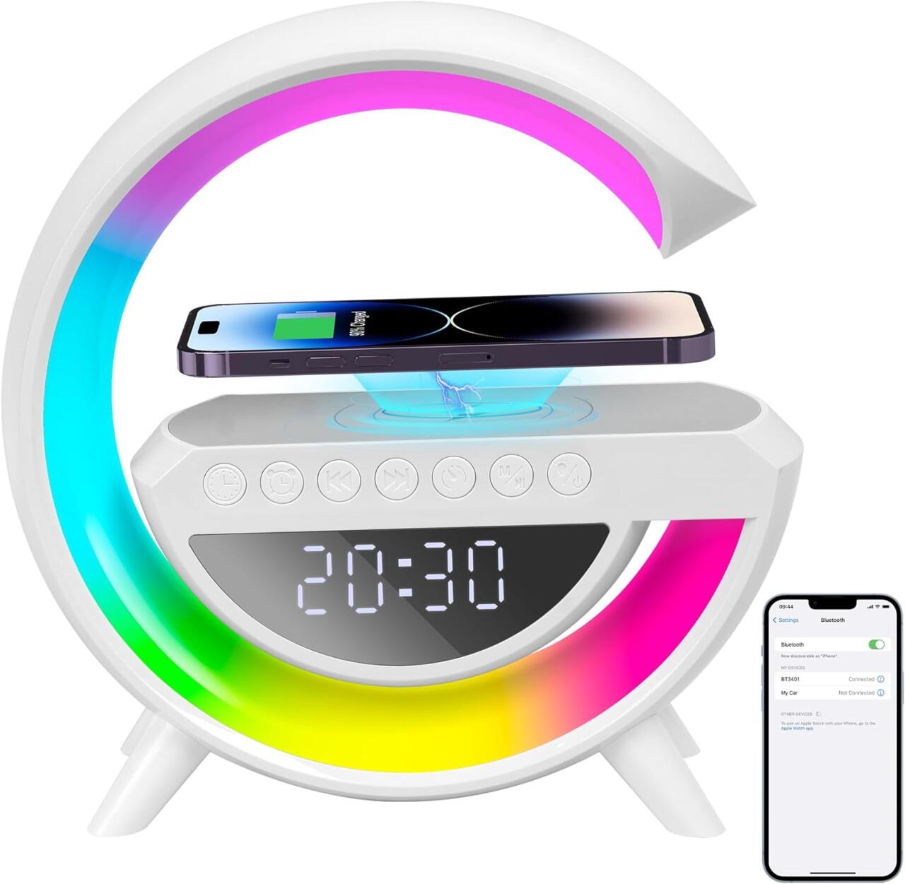 Altavoz Bluetooth G 3 en 1 + Cargador inalámbrico + Lámpara Led!