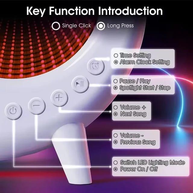 Altavoz Concha 6 en 1 – Luz, Reloj, Espejo y Sonido en un Solo Dispositivo